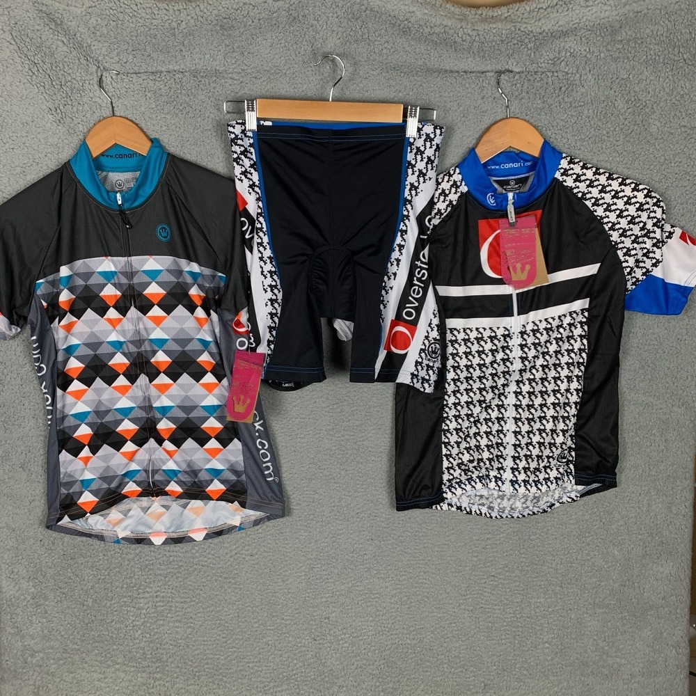 Canari 2 Cycling Jersey Top Padded Shorts Set Womens Large L NWT Bundle Lot Of 3